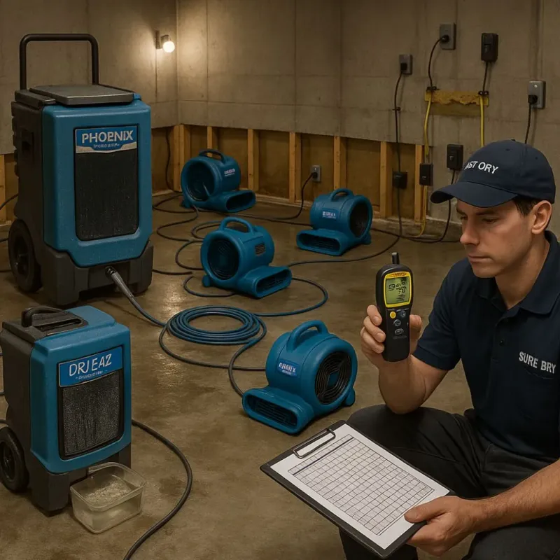 Structural Drying and Dehumidification process in Decherd, TN